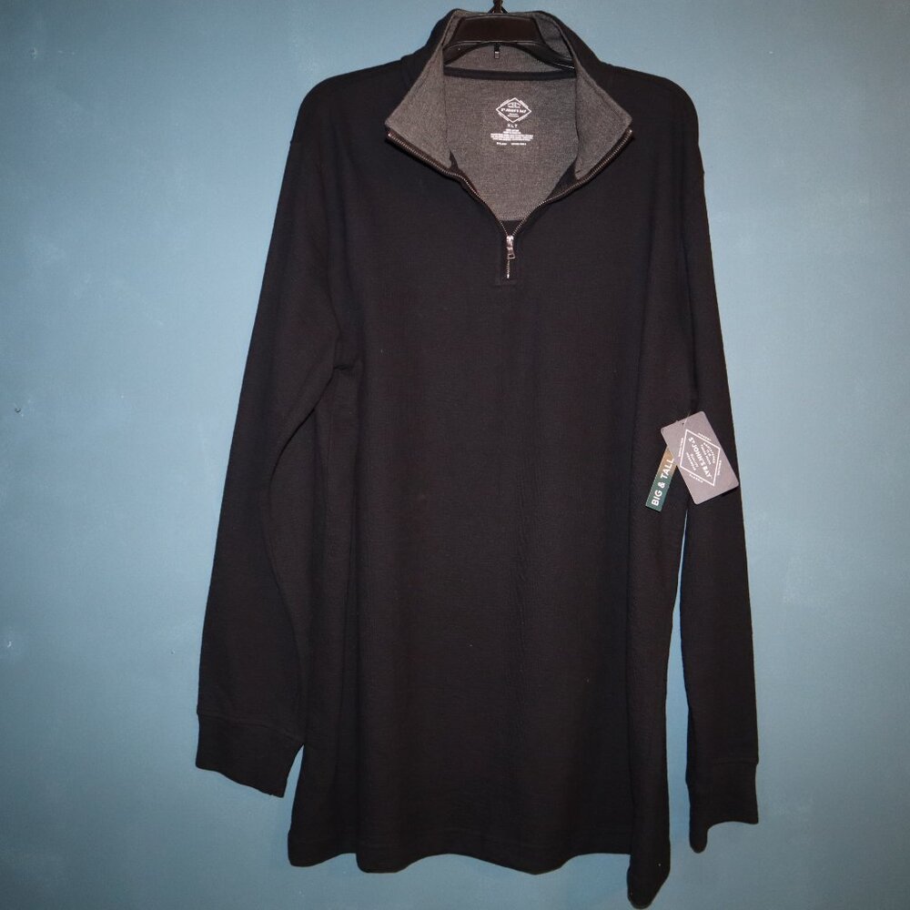St Johns Bay Big and Tall NWT Black Pullover Sweater Mens XLT